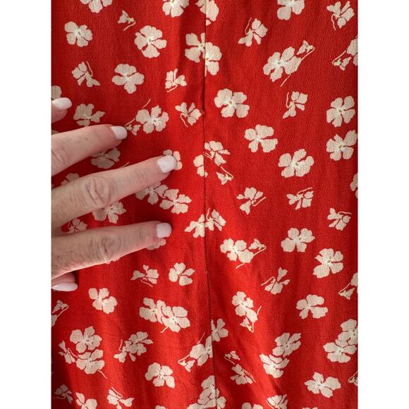 Madewell Ruffle-Wrap Midi Skirt in Happy Hibiscus size 2 - Picture 12 of 12